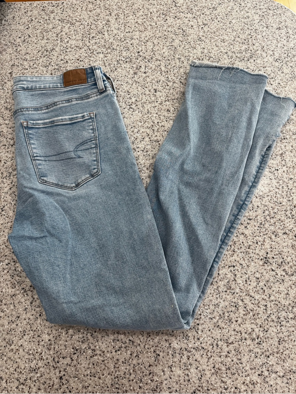 American Eagle distressed boot cut jeans